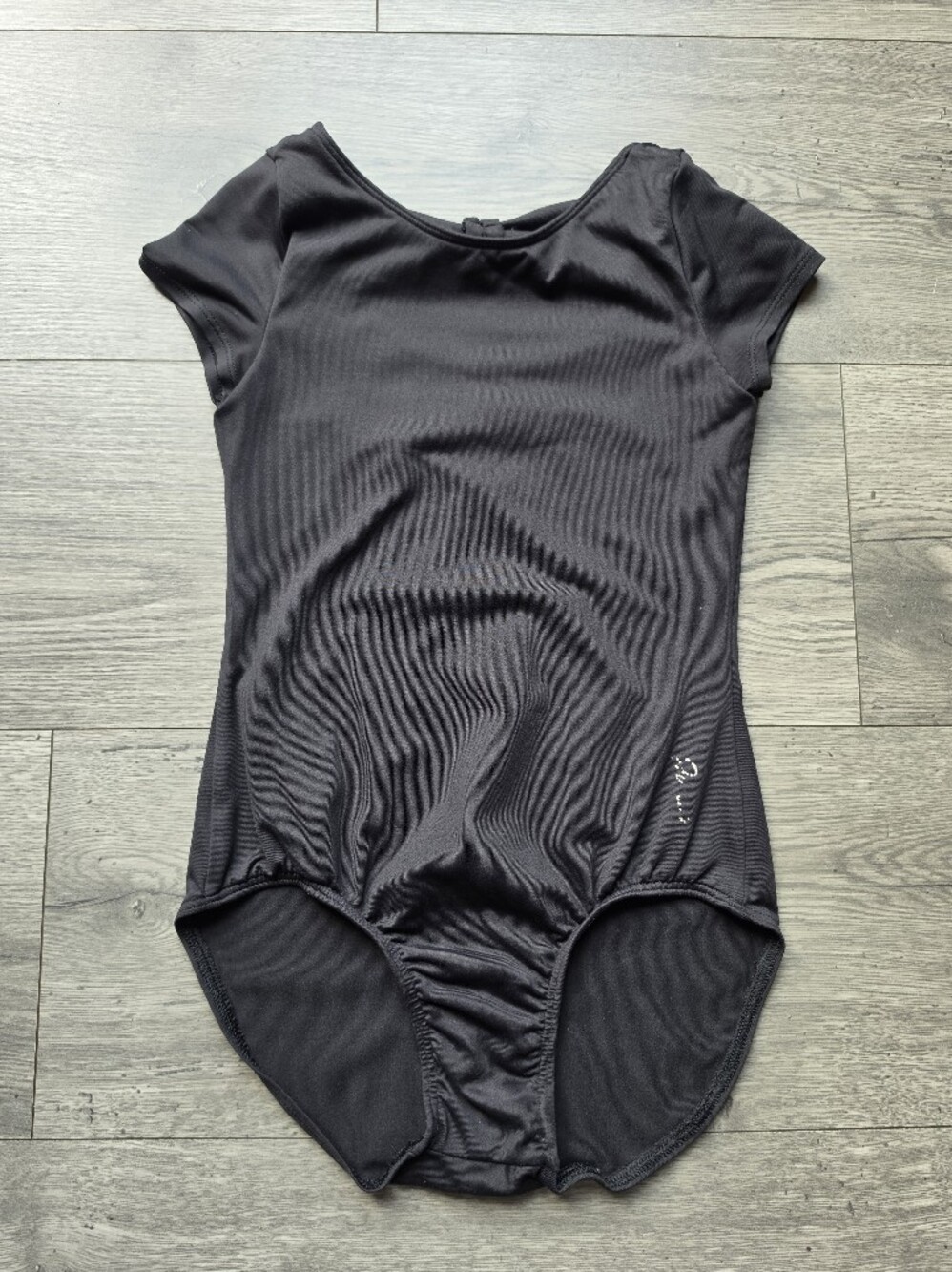 3/$6 Justice Black Short Sleeve Tank Bodysuit Dance, Cheer, Ballet Sz S